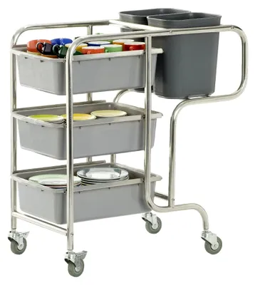 Produktbild von Abräumwagen aus Metall, Silber, 58 x 106 x 100 cm