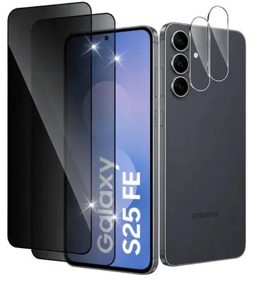 Produktbild von 2X Schutzglas für Samsung Galaxy S25FE Blickschutz Display Kamera Panzerfolie 9H