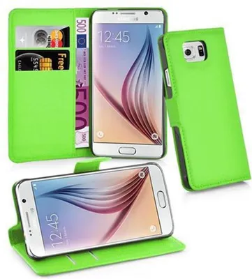 Produktbild von Cadorabo Hülle für Samsung Galaxy S6 Schutz Hülle in Grün Handyhülle Etui Case Cover Magnetverschluss