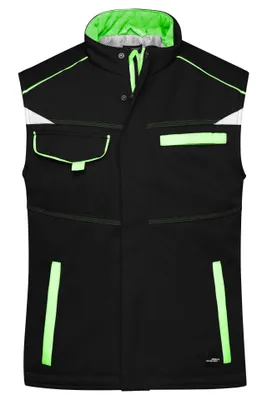 Produktbild von Workwear Softshell Padded Vest - COLOR - black/lime-green, Gr. L