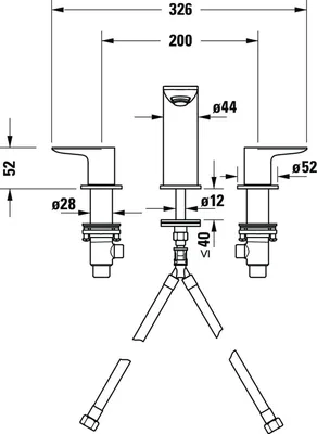 Zdjęcie produktu dla DURAVIT WA1060005070 Wa 3-hole Wa Ablfgar. Au 129 Edst. Ge