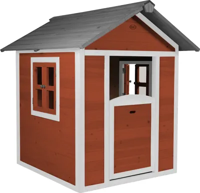 Produktbild von AXI Spielhaus Beach Lodge in Rot | Kleines Spielhaus aus Holz für Kinder | 135 x 111 x 133 cm