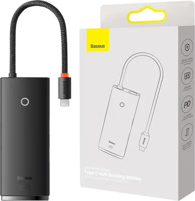 Immagine prodotto di Hub 6W1 Baseus Serie Lite Usb-C Do 2X Usb 3.0 + Usb-C Pd + Hdmi + Sd/Tf (Czarny)