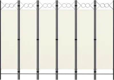 Obrázek produktu pro vidaXL 6dílný dělič pokojů krémově bílý 240x180 cm - Dělič pokojů