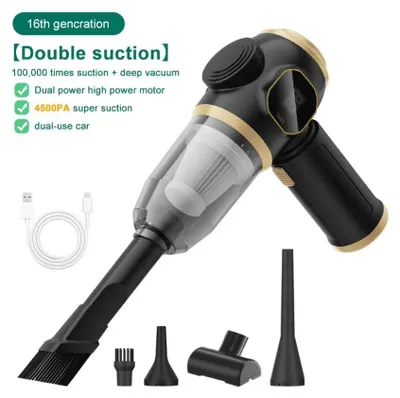 Produktbild von Auto Staubsauger - Handstaubsauger 1608 - 2-in-1 Blasen und Saugen - Tragbar - Akku enthalten - 22×19×8,7 cm, 640 g - Schwarz