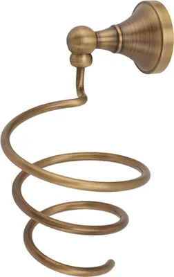 Imagen del producto de Soporte de pared para secador de pelo, estante de almacenamiento de cobre para secador de pelo, colgador en espiral para herramientas de cuidado del cabello, ideal para uso doméstico o en salones de belleza