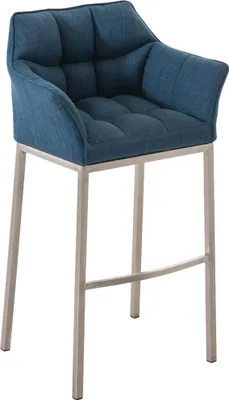 Produktbild von Barhocker Damaso E Stoff mit 4-Fuß Gestell - blau