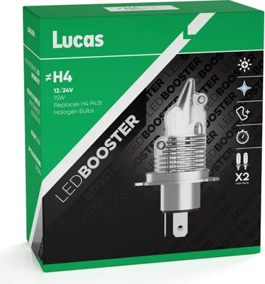 Obrázek produktu pro Lucas 12V H4 LED P43t, sada 2 ks