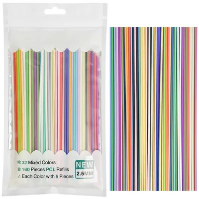 3D-Druckstift-Filament, 160 Stück, 32 Farben, 75 cm, PCL