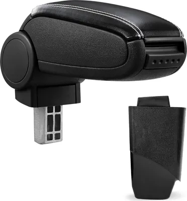 Produktbild von Armlehne Mittelarmlehne Leder Bezug Schwarz / Weiß für Peugeot 206 + 206 CC