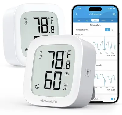 Produktbild von GoveeLife WLAN Thermo-Hygrometer Innen, Luftfeuchtigkeitsmesser 2 Stück