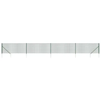 Obrázek produktu pro vidaXL Drátěné pletivo s uzemňovacími zásuvkami zelené 0,8x10 m