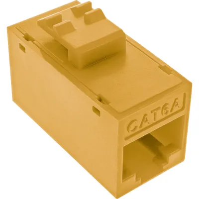 Productafbeelding van InLine® Keystone RJ45-connector, ongepantserd, Cat.6A, set van 8, geel
