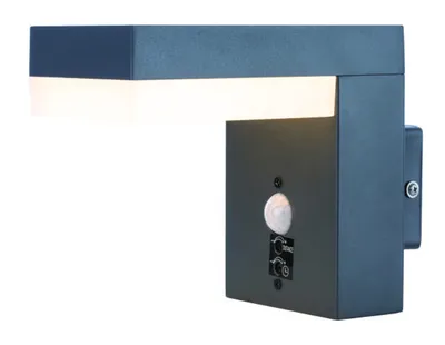 Zdjęcie produktu dla Globo Lighting lampa zewnętrzna stal nierdzewna antracyt, plastik opal, biały, czujnik w zestawie, IP44, WxH: 95x145mm, AL: 193mm, w zestawie LED 9.5W 230V, źródło 1000lm, moc 800lm, 3000K