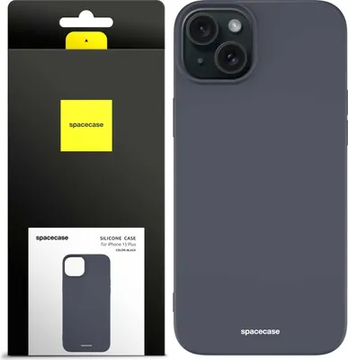 Image de Coque en silicone SPACECASE Coque en silicone pour iPhone 15 Plus Noir