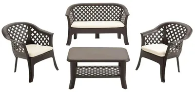 Produktbild von Ipae-Progarden Set Veranda Con Cuscino, Anthrazit, Polypropylen (PP), 4 Sitz(e), 81 cm, 56 cm, 63 cm