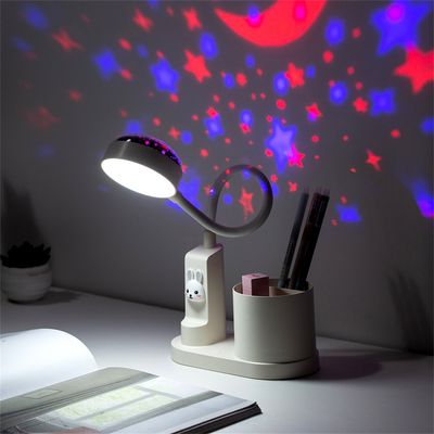 Tischlampe mit automatischem Farbwechsel,Kinder Nachttischlampe mit Stifthalter Schreibtischlampe , dimmbare wiederaufladbare LED-Leselampe für Kinder