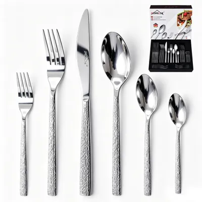 Produktbild von Besteck Set 12 Personen,72-tlg Edelstahl Besteckset,Cutlery Set mit Messer Gabel Löffel,6-tlg Essbesteck HL-G2202