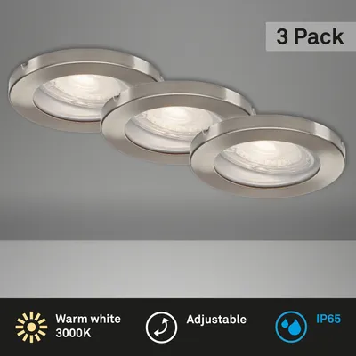 Obrázok produktu pre Súprava vstavaných svietidiel Briloner LED matný nikel 3xLED/GU10/47W