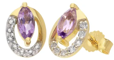 Produktbild von trendor Damen-Ohrringe Gold 333 / 8K Ohrstecker Amethyst und Topase 21174
