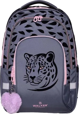 Produktbild von Walker Schulrucksack Rucksack mit Laptopfach Fame Ace Backpack 28L Leopard grau