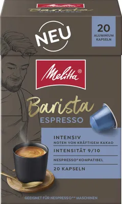 Zdjęcie produktu dla Kapsułki Melitta Barista Espresso 20 szt. po 5,5 g, kawa palona, opakowanie 110 g