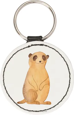 Produktbild von Mr. & Mrs. Panda Schlüsselanhänger Erdmännchen - Weiß - Geschenk, Roadtrip, Afrika, Traveling, Taschenanhänger, Spruch, mini, anhänger für schlüssel, Reisen