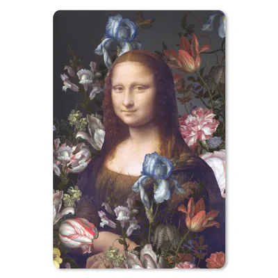 Produktbild von MuchoWow® Mauspad Mousepad Mona Lisa - Leonardo da Vinci - Blumen 40x60 cm - Mousepads - Maus Mat - Pad - Mausunterlage - Schreibtisch Accesoire