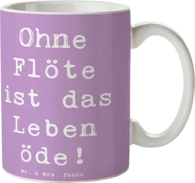 Produktbild von Mr. & Mrs. Panda Tasse Spruch Flöte Leben - Lavendeltraum - Geschenk, Trinktasse, Musik, schöne, Pott, Instrumente, Henkelpott, Instrument, Windinstrument, Keramiktasse
