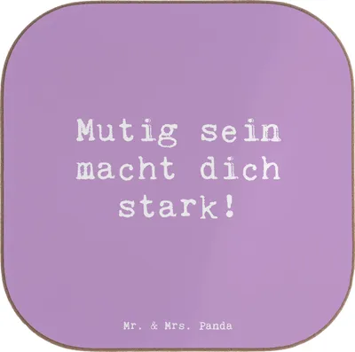 Produktbild von Mr. & Mrs. Panda Untersetzer Tasse Spruch Angst überwinden - Lavendeltraum - Geschenk, Zuversicht, Coaster, Trost, Tassenuntersetzer, Mut, Inspiration, Selbstbewusstsein