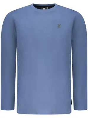 Immagine prodotto di Maglietta blu da uomo a maniche lunghe con scollo rotondo e logo stampato