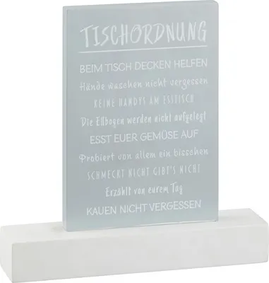 Produktbild von Tischordnung Tischregeln Grau Weiss 25 cm Tischdeko
