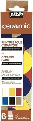 Produktbild von Pebeo Keramik-Einführungsset, 6 x 20 ml
