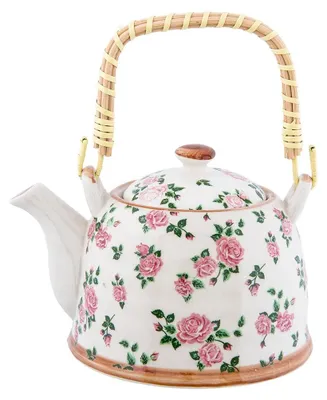 Immagine prodotto di Teiera Clayre & Eef con filtro 700 ml Fiori di Vetroceramica rosa beige
