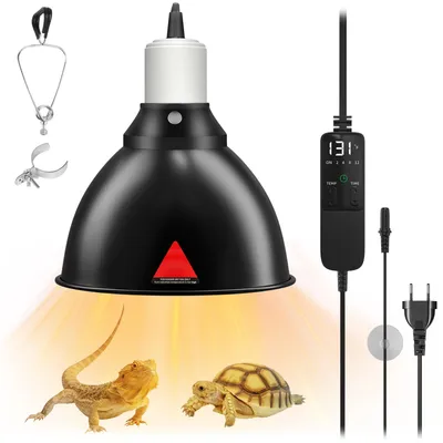 Imagen del producto de Lámpara de calor para reptiles con termostato y temporizador, casquillo E27, 300W