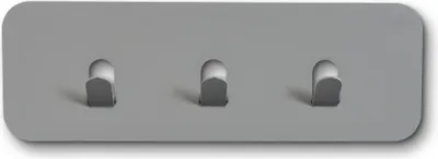 Produktbild von Garderobenleiste >Tilly 1< 3 Haken, in grau, Metall - 30x10x3cm (BxHxT)