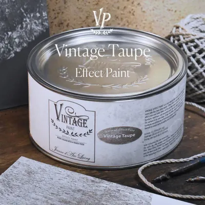 Produktbild von Vintage Paint Effect Paint Strukturfarbe 1000 ml – Betonoptik Wandfarbe & Möbelfarbe für kreative Oberflächen – Kreidefarbe Effektfarbe mit Steinoptik - Vintage Taupe