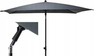 Produktbild von Rechteckiger Gartenschirm 125x200 cm verstellbar, stabil, UV-Schutz, grau, outdoor geeignet
