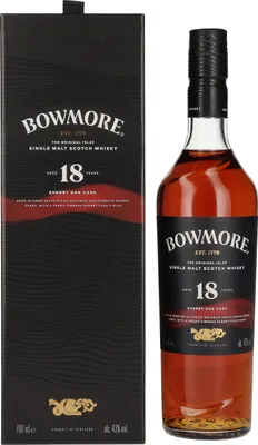 Produktbild von Bowmore 18 Years Sherry Oak + Box 700ml 43 % Vol.