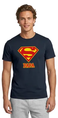 Produktbild von Spreadshirt DC Comics Superman Papa Superpapa Männer T-Shirt, M, Navy