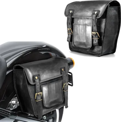 Image de 2X Sacoche de selle en cuir pour BMW R 18 / Classic SV4 noir
