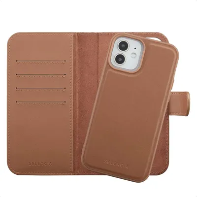 Produktbild von Selencia Olyn Abnehmbare Bookcase mit MagSafe iPhone 12 (Pro) - Braun
