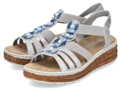 Produktbild von Rieker Damen-Sandalette Nebel-Grau-Silber, Farbe:multicolor, EU Größe:43