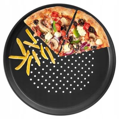 Produktbild von Orion Pizzablech Perforiert Antihaft 32cm Kohlenstoffstahl