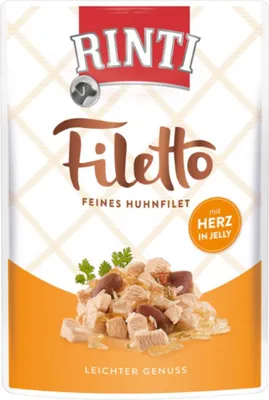 Produktbild von Rinti Filetto Jelly Huhn & Hühnerherz 100g