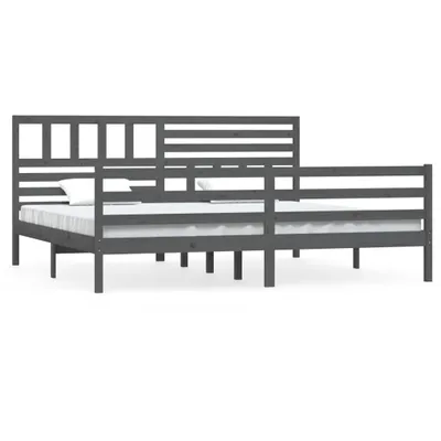 Obrázok produktu pre Rám postele sivý masívne drevo 200x200 cm