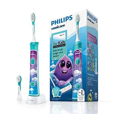 Zdjęcie produktu dla Philips Sonicare For Kids For Kids HX6322/04 Szczoteczka soniczna, Dziecko, Soniczna szczoteczka do zębów, 62000 ruchów na minutę, Niebieski, 2 min, LED