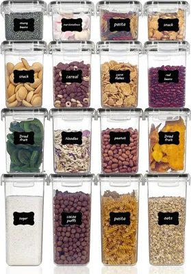 Produktbild von 16 Stück Vorratsdosen Set, Vorratsdosen Frischhaltedose, mit Deckel Luftdicht BPA frei Aufbewahrungsbox Vorratsbehälter Plastik mit Deckel Vorratsdose Aufbewahrung