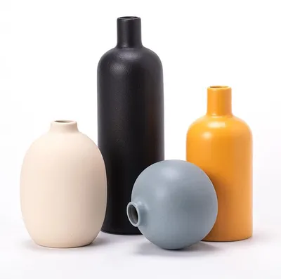 Productafbeelding van Set van 4 decoratieve keramische vazen in verschillende kleuren
