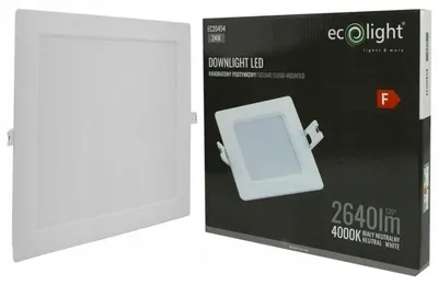 Obrázek produktu pro LED stropní svítidlo, zapuštěné, čtvercové, 24W, 4000K, neutrální bílá